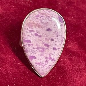 Sterling Pink Stone Ring sz 7.5